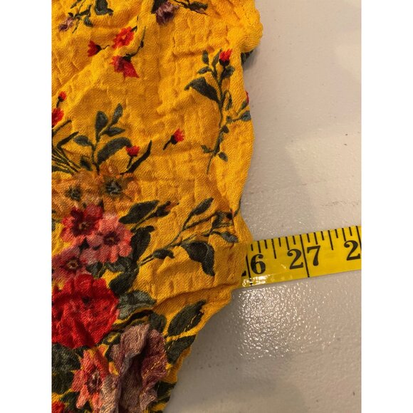 NWT Torrid Top Blouse Tunic Floral Yellow 3/4 Sleeve Blouse Torrid 00 Medium - Picture 6 of 9